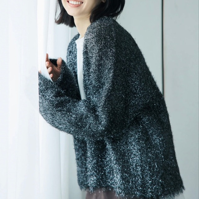 【 TERRAORY 】グリッターシャギーニットカーディガン