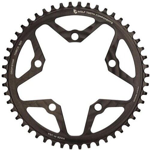 パーツ WolfTooth Drop stop Chainring 110BCD 50T WOLFTOOTH 110 BCD 5-Bolt Chainring 50T compatible with SRAM