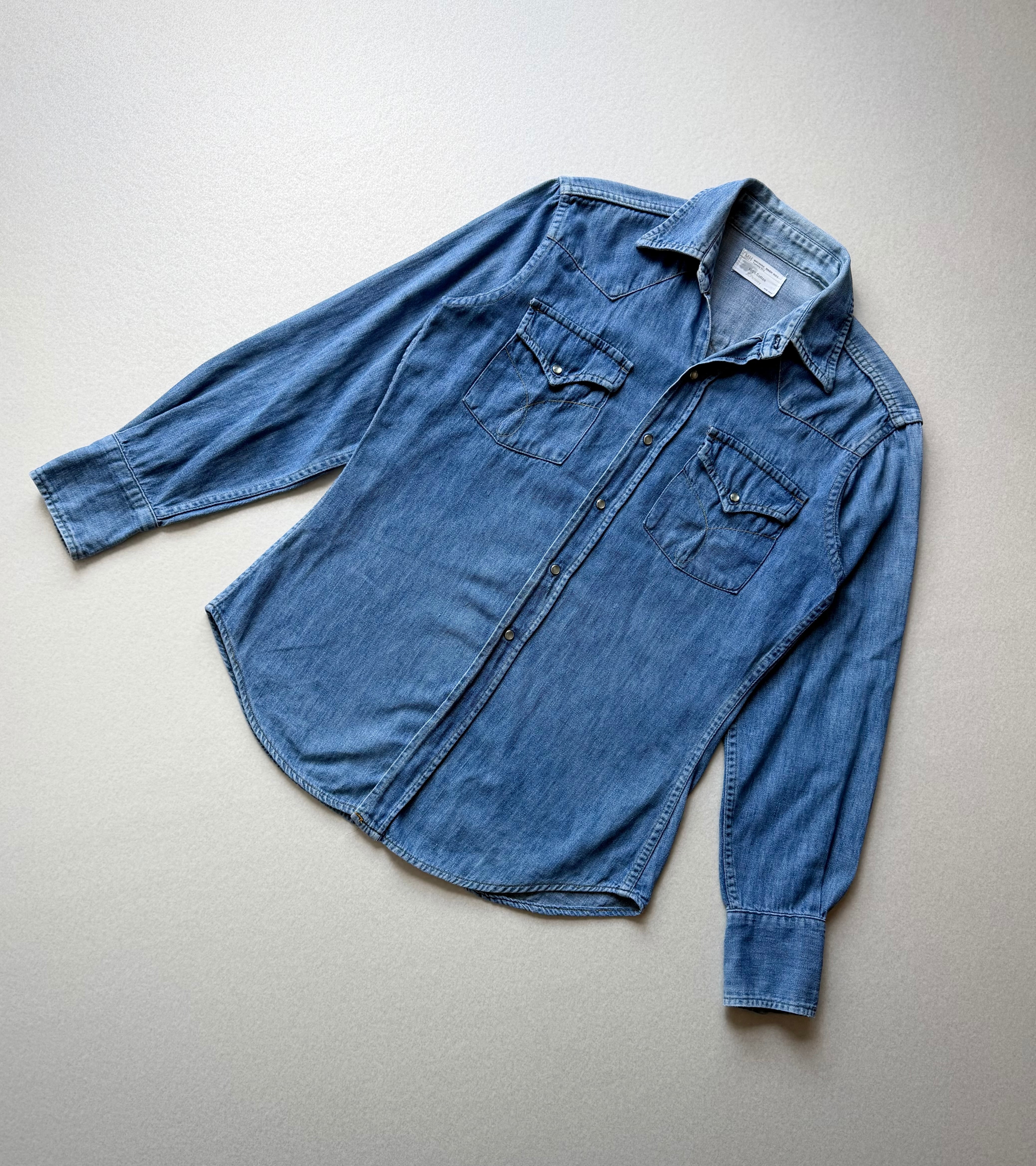 60s USA製 “ WRANGLER ” 27MW BELL-TAG DENIM WESTERN SHIRT VINTAGE