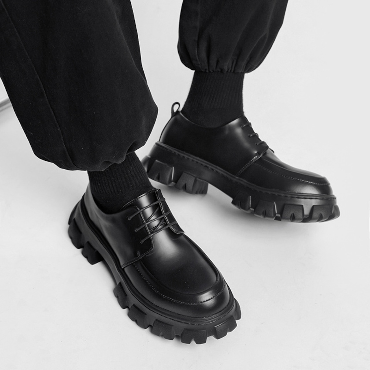 -6cmUP- Leather low boots［ブーツの2倍盛れる］
