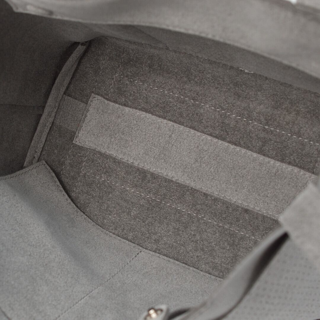 MNNG エムエヌエヌジー スタックトートミニ・ミックスグレイ 東レのウルトラスエードを使った「mononoguもののぐ」のセカンドライン