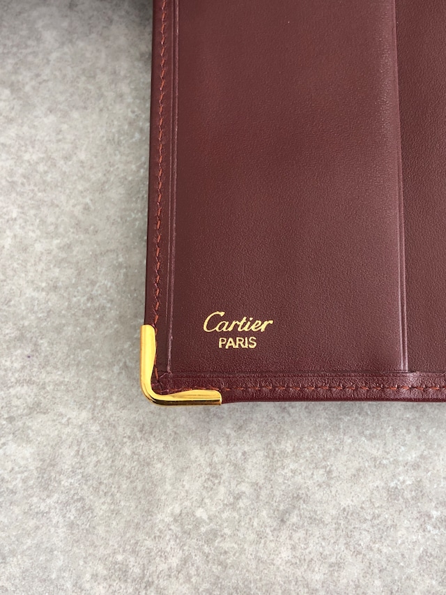 Cartier カルティエ マストライン 財布 ボルドー レザー 2つ折り vintage ヴィンテージ オールド fs2inb