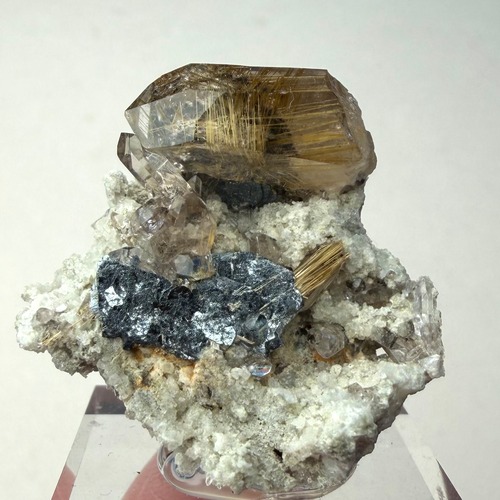 ルチル / クォーツ / ヘマタイト【Rutile in Quartz with Hematite】スイス産