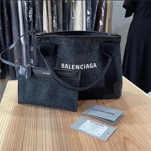 BALENCIAGA バレンシアガ トートバッグ NAVY カバス XS