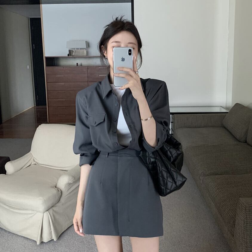 【dress】切り替えシャツワンピース M23015