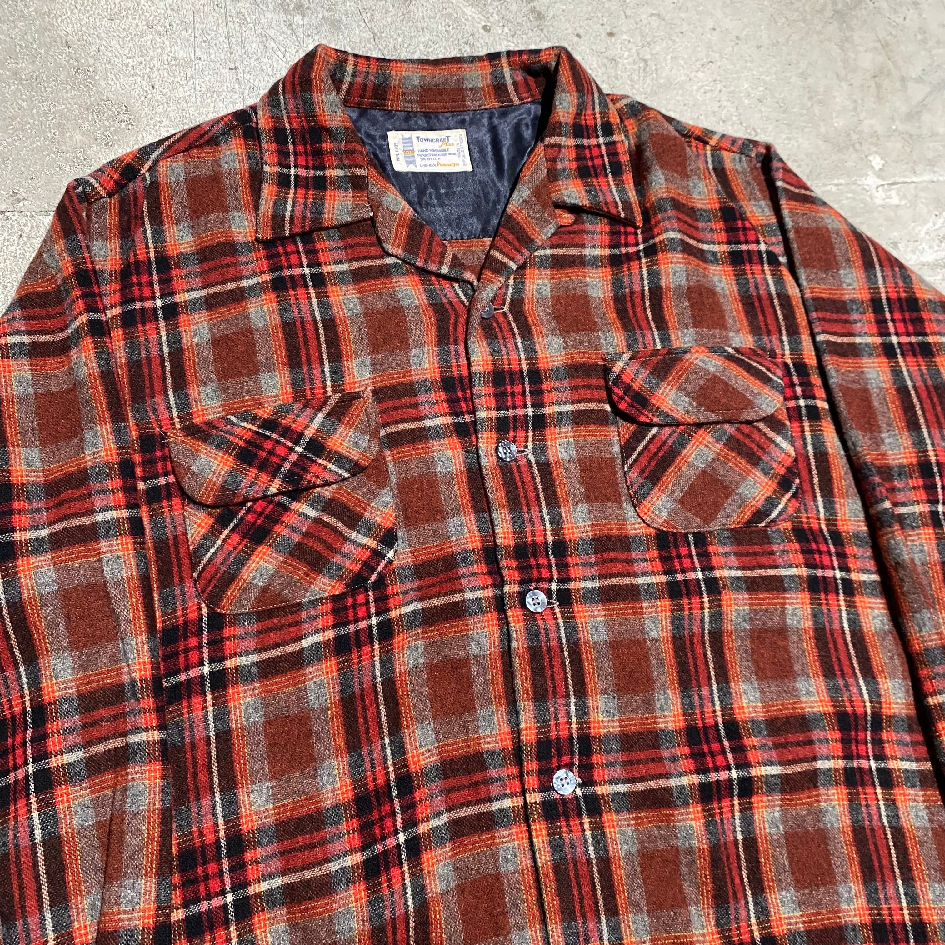 60s〜 PENNEY'S TOWNCRAFT / オンブレチェック オープンカラー ボックスウールシャツ レッド系 | DonDonDown Koenji / ドンドンダウンオンウェンズデイ高円寺店 60s〜 PENNEY'S TOWNCRAFT / オンブレチェック オープンカラー ボックスウールシャツ レッド系 | DonDonDown Koenji / ドンドンダウンオンウェンズデイ高円寺店