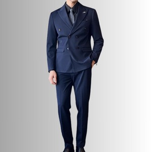 ダブルブレストノッチドラペルツーピーススーツ　 G015