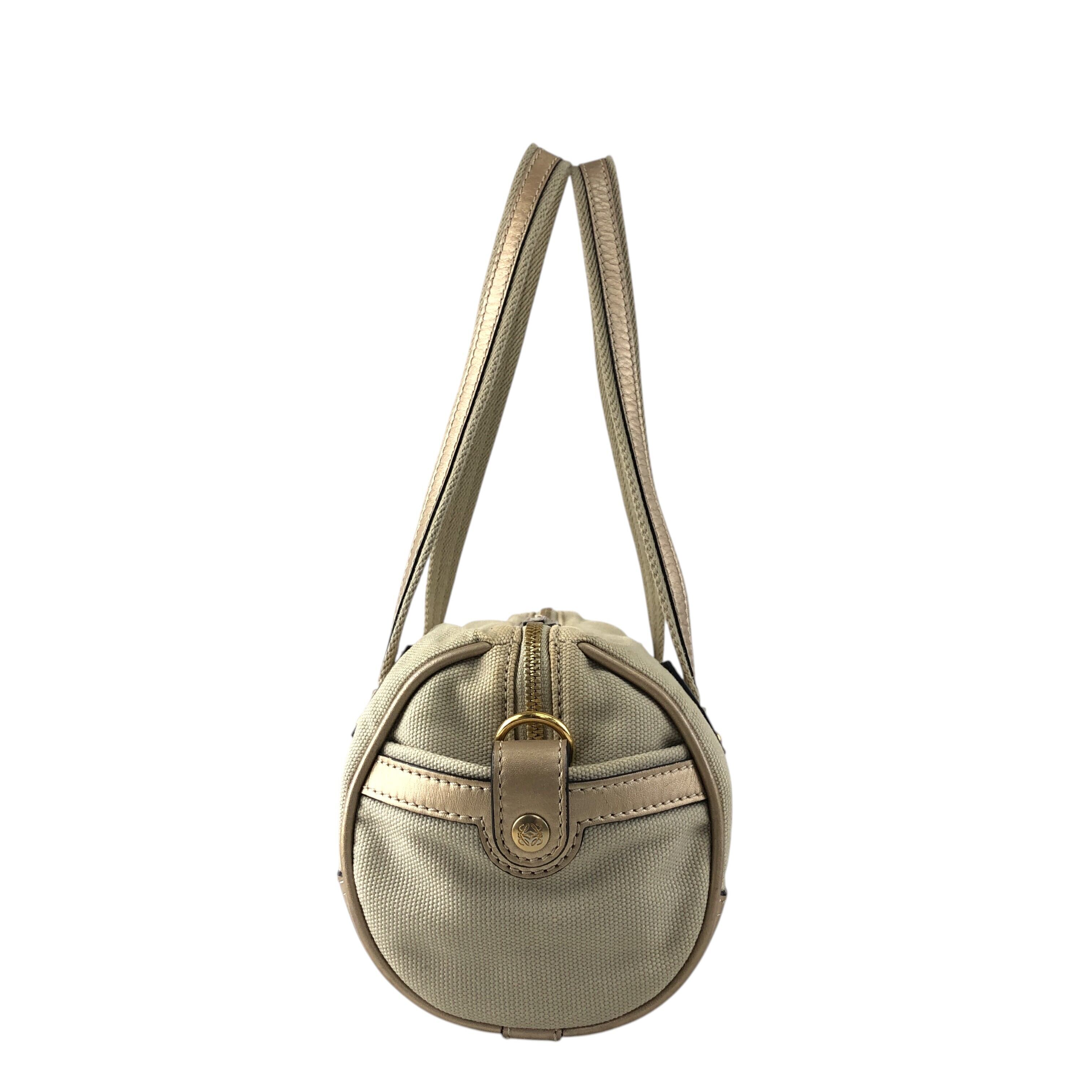 LOEWE ロエベ ハンドバッグ ベージュ アナグラム キャンバス ミニ