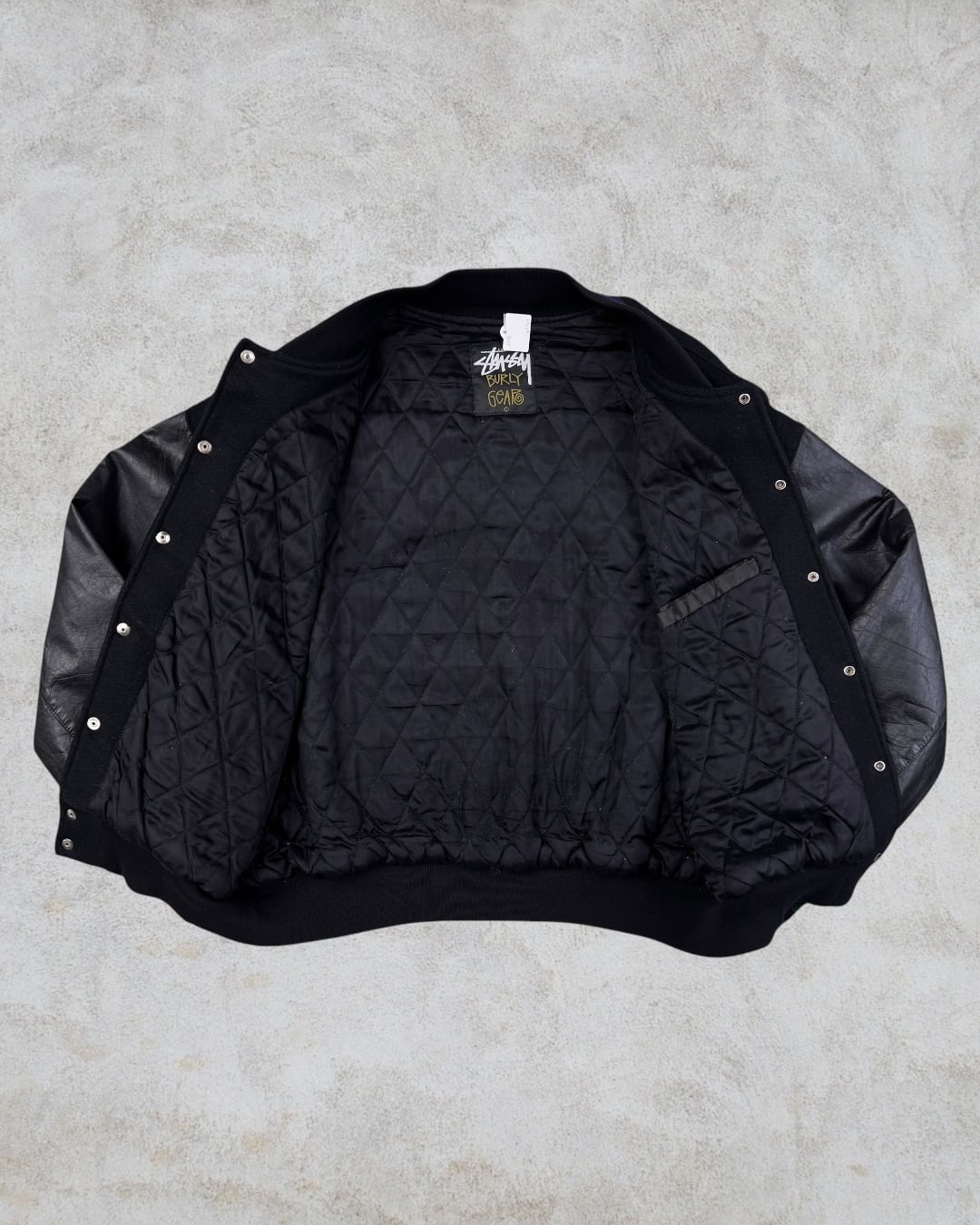 Special!!】80's~90's old stussy ”BURLY THREADS” Varsity Jacket