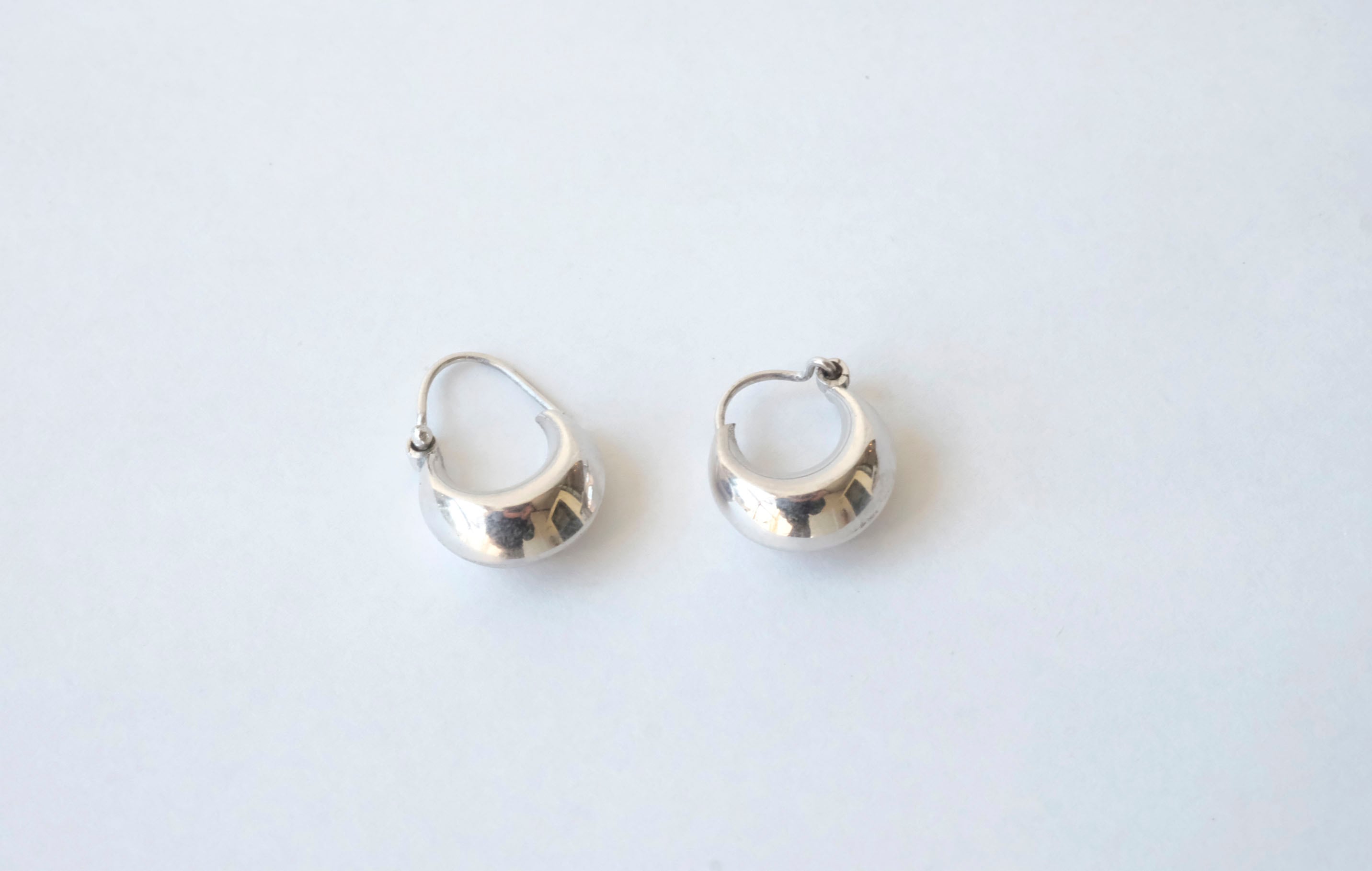 NEW silver フープピアス M