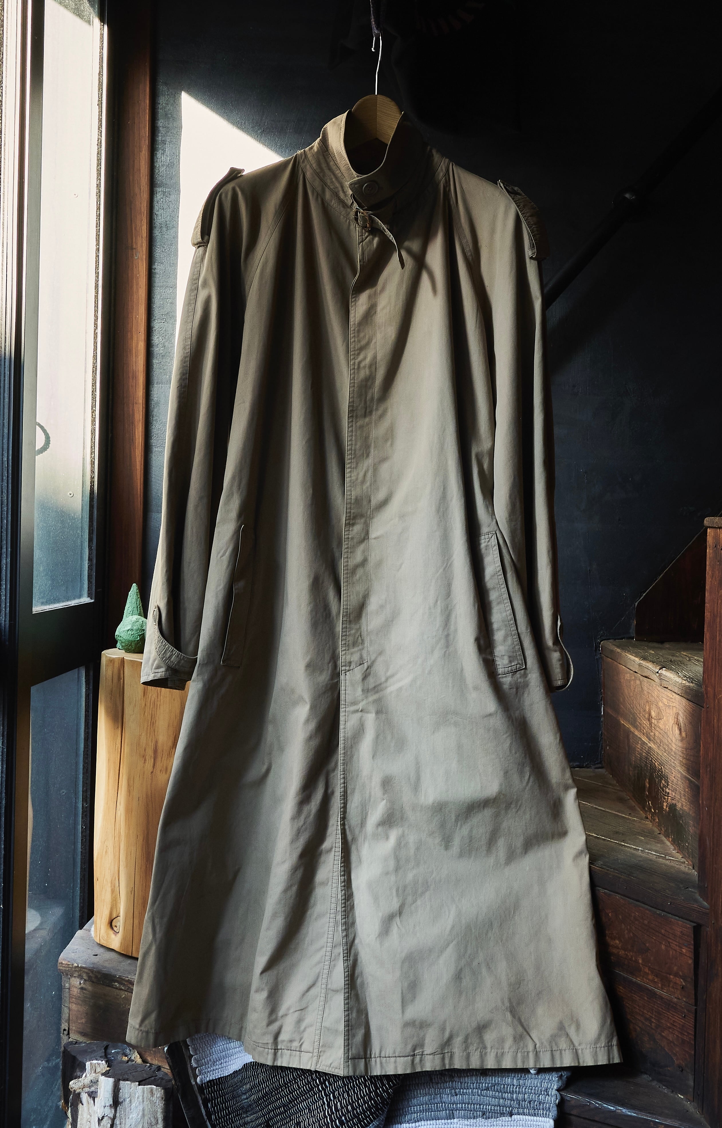 vintage allegri High-density cotton single trench coat | FOLLIEE.