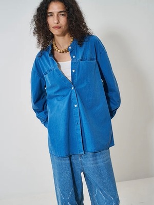 PIGMENT WASHED SHIRT｜ブルー｜YENN
