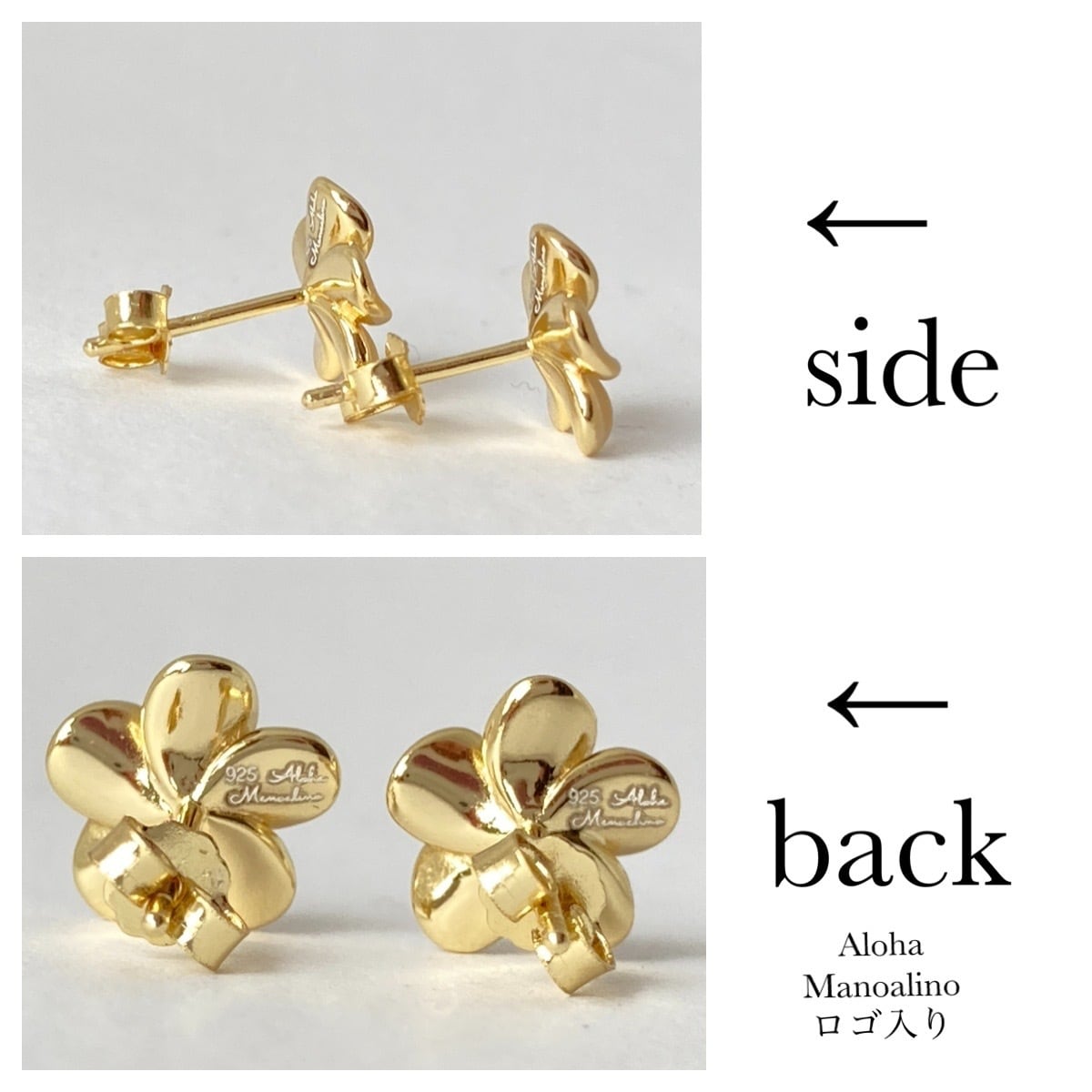 10mm plumeria studs earrings Hawaiianjewelry(ハワイアンジュエリー