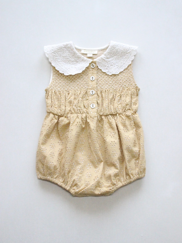 BONJOUR DIARY  BABY ROMPER Honey broderie anglaise organic voile  12m-2y