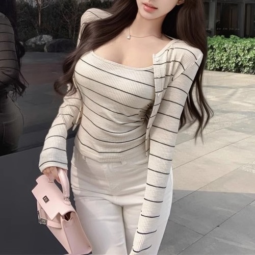 【2点セット】ボーダーリブセットアップ ・11126