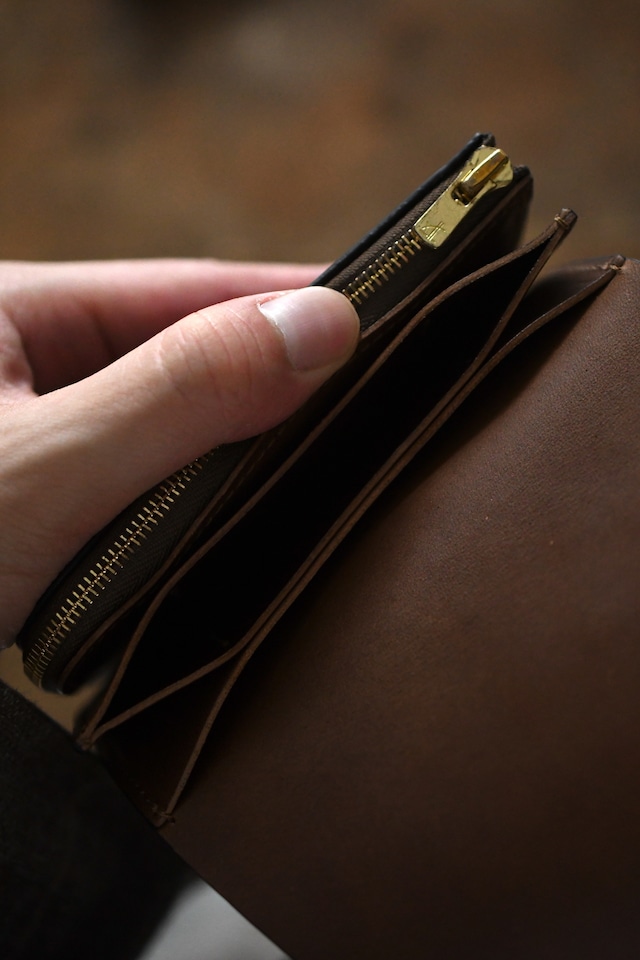 forme / Short Wallet / Ostrich (Black , Natural)