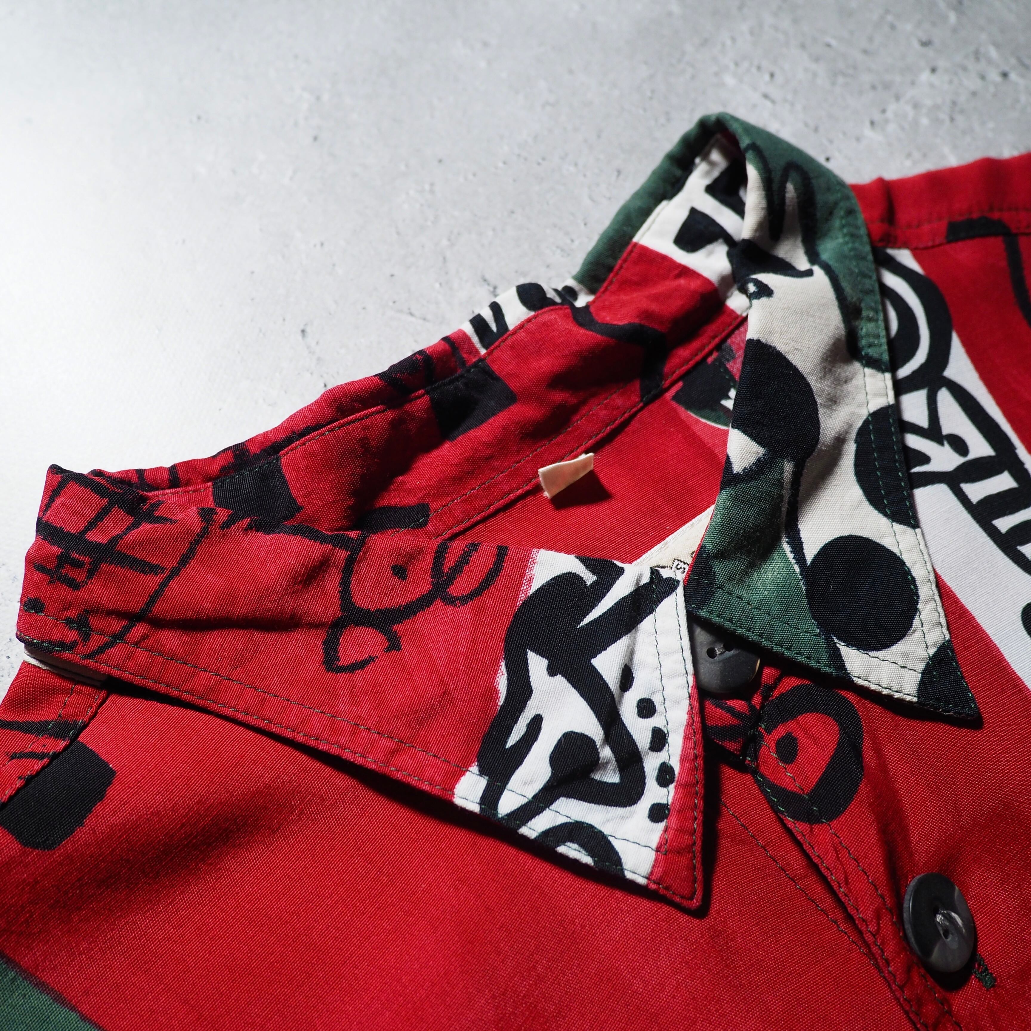 1990s Modern Retro art Painting vintage Drape loose shirt