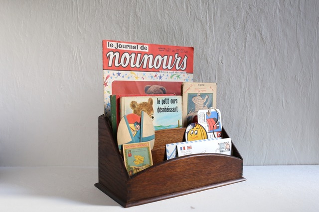 フランス アンティーク ヴィンテージ 木製 レターラック レタースタンド N-00984