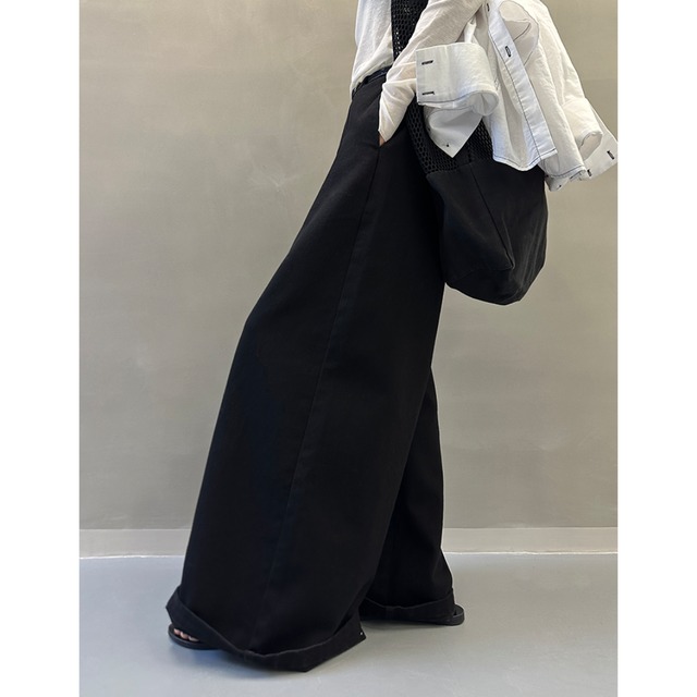 Wide leg denim mop pants S1652