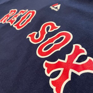 【majestic】未使用品 MLB レッドソックス Tシャツ アーチロゴ BOSTON REDSOX ナンバリング メジャーリーグ US古着 アメリカ古着