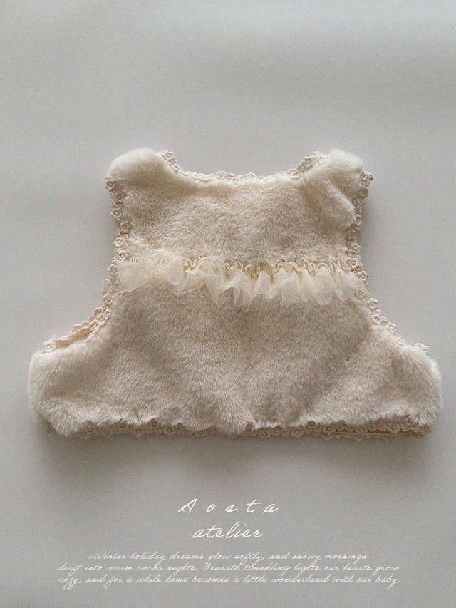 [即納]≪Aosta≫Fur open vest 60