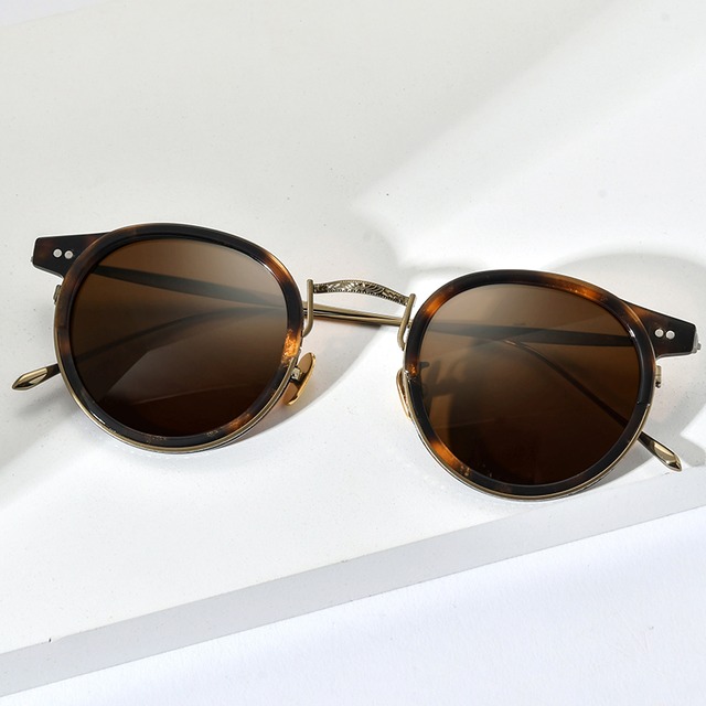 Titanium Acetate Frame Boston Sunglasses / チタン アセテート フレーム ボストン サングラス