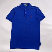 Polo by Ralph Lauren ポロラルフローレン ワンポイント 鹿の子 半袖 ポロシャツ S/170/92A/ブルー系 メンズ