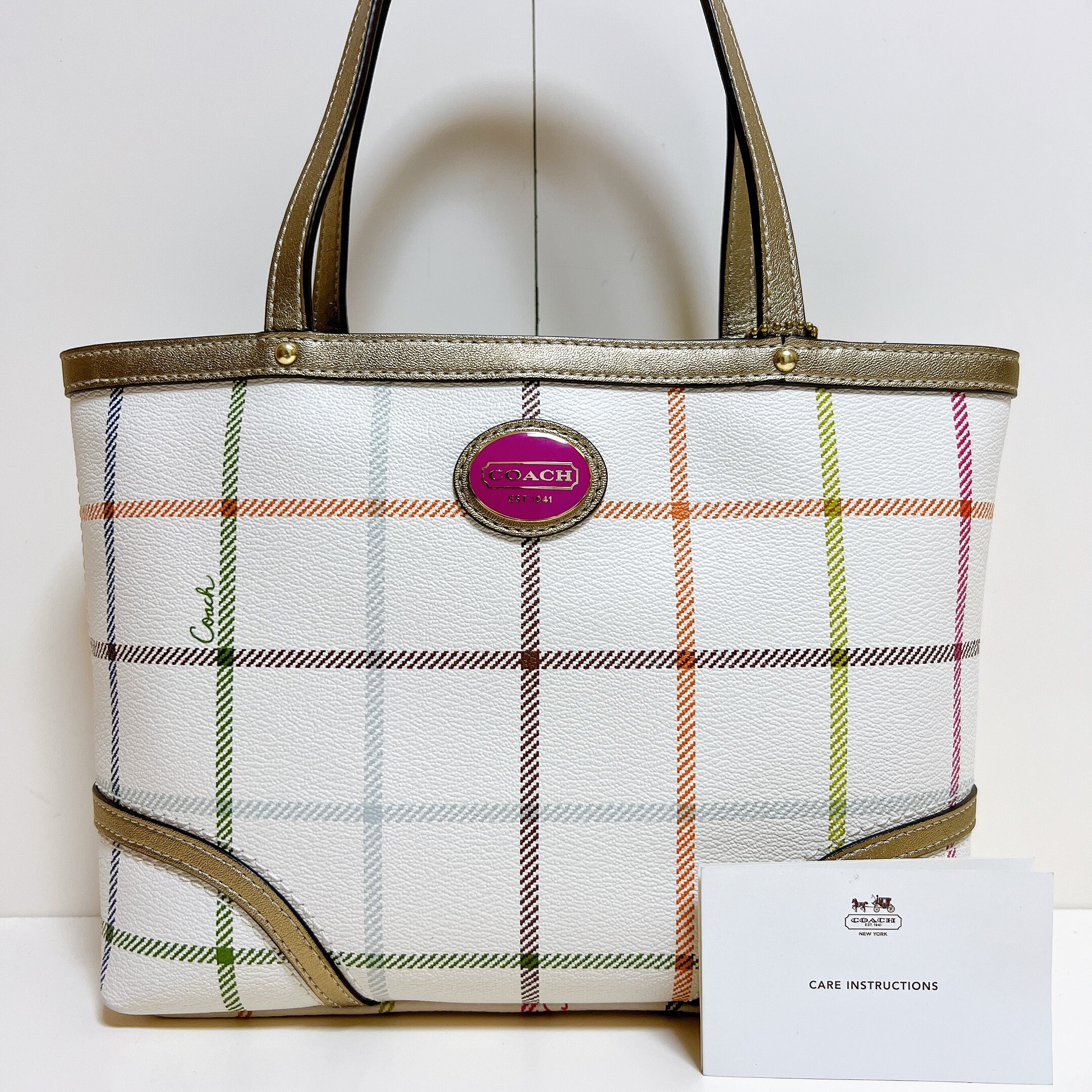 COACH 美品（☆超美品☆送料無料☆COACHコーチハンドバッグ☆ホワイト 