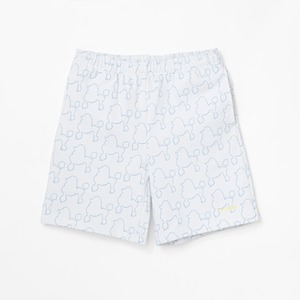 Dog embroidery half pants（WHITE）