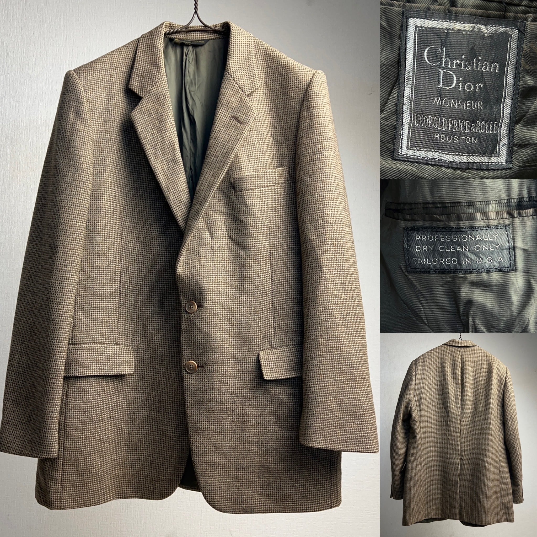 80's~90's “Christian Dior” Tweed Jacket USA製 ディオール ツィード テーラードジャケット  クラシック【0929A18】【送料無料】