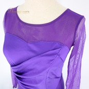 社交ダンス 衣装 スタンダード ドレス ワンピース レッスンウェア パーティ衣装 オールシーズン PAPILLON パピヨン 紫 パープル系 無地 舞台用衣装 フォーマルドレス ダンス発表会 演技用ワンピース コスチューム 大人用 ストレッチ素材 おしゃれ シンプル 長袖 エレガント レディース 楽しむ ダンスレッスン 用途多様 にぎやかな色合い 高品質 日本製