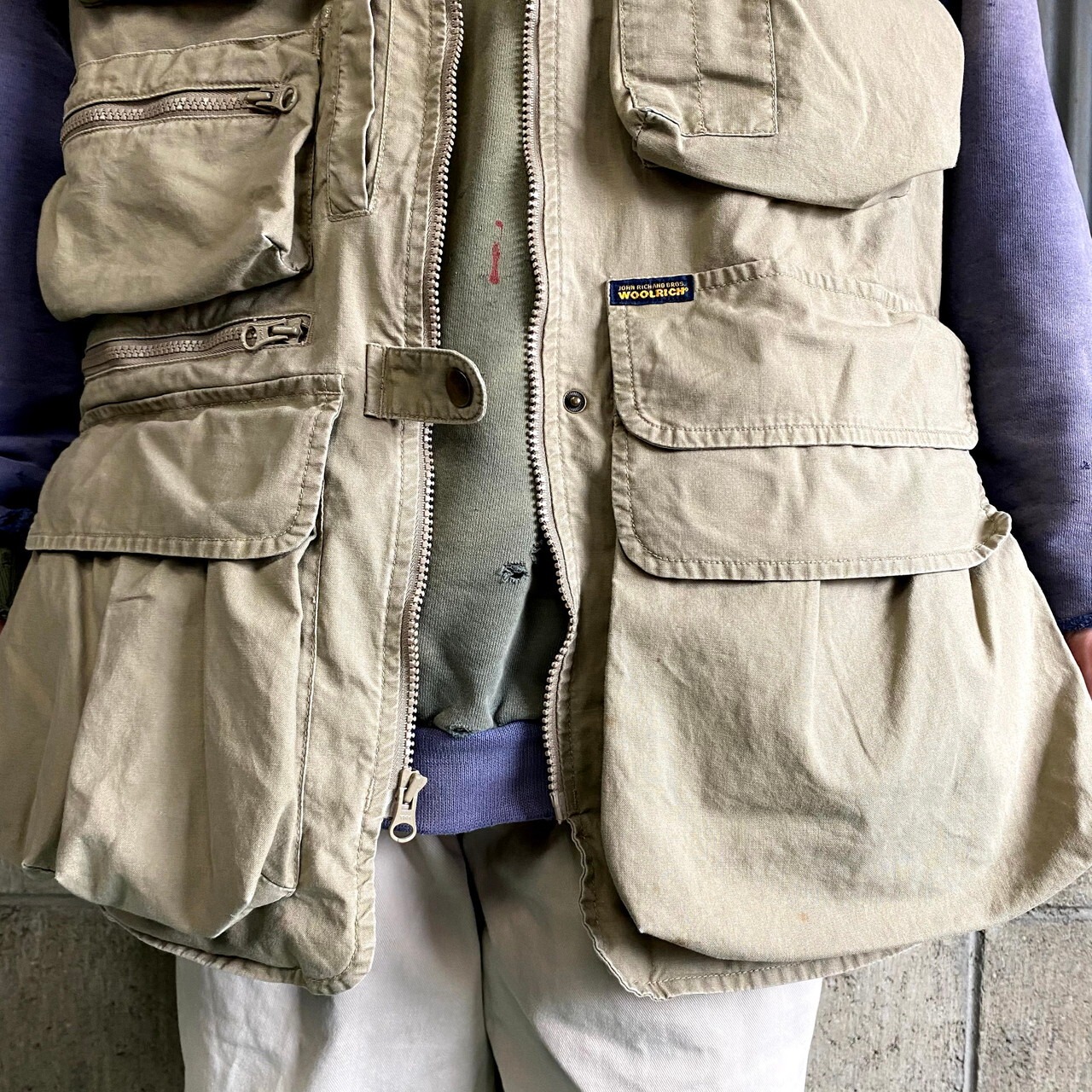 WOOLRICH ウールリッチ 多ポケット フィッシングベスト メンズL 古着 