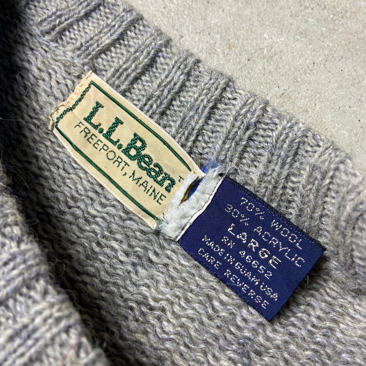 vintage 80s l.l.bean コットンニットパーカー - トップス