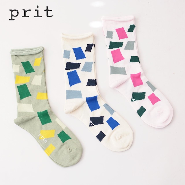 prit [プリット] ランダムスクエアソックス [P01462] ソックス・靴下・サンダルソックス・LADY'S [2024SS]