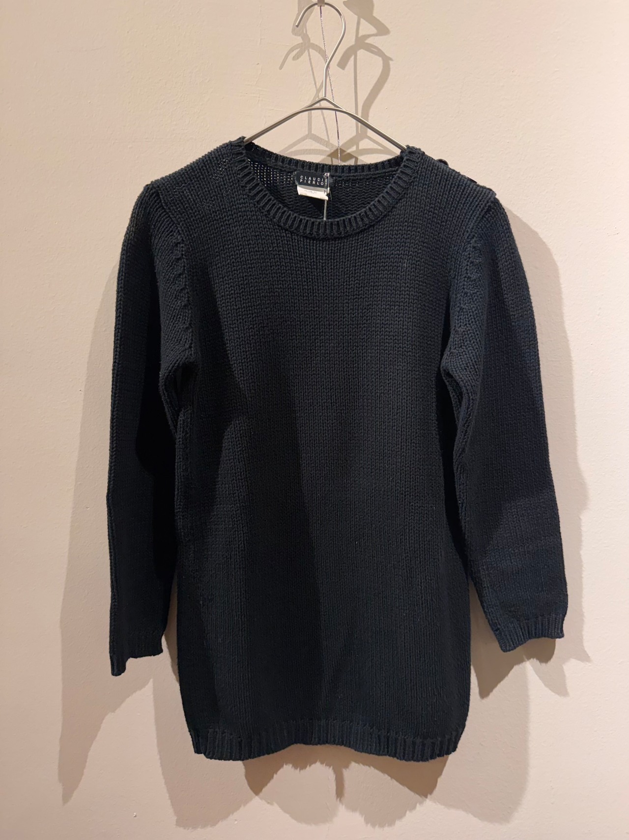 CLAUDIE PIERLOT Black Cotton Knit Sweater