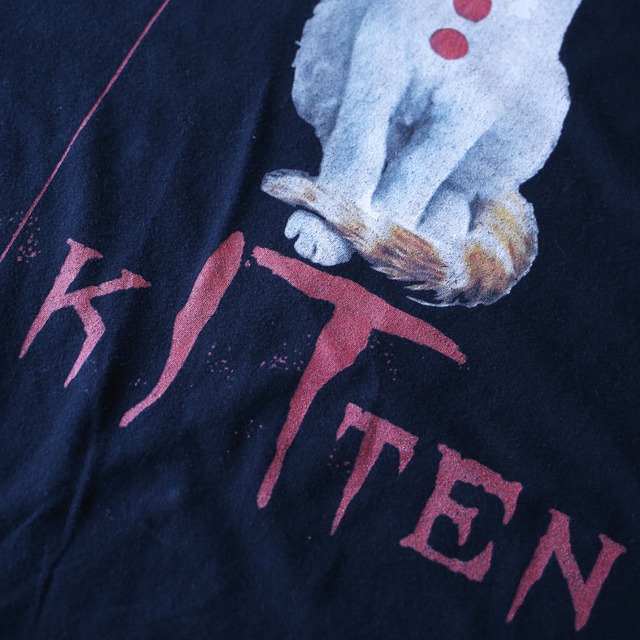 "IT×CAT" unique design printed XXXL over silhouette h/s tee