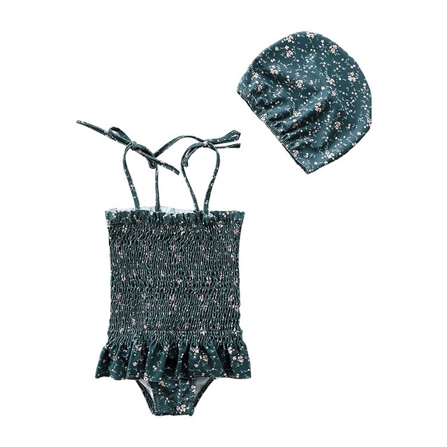 [即納90/100/110]flower frill swimwear
