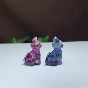 24.ペアセット・可愛いフローライトねこちゃん