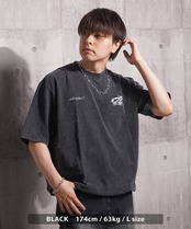 ◆硫化染め カットオフアップリケ Tシャツ◆ng-96225