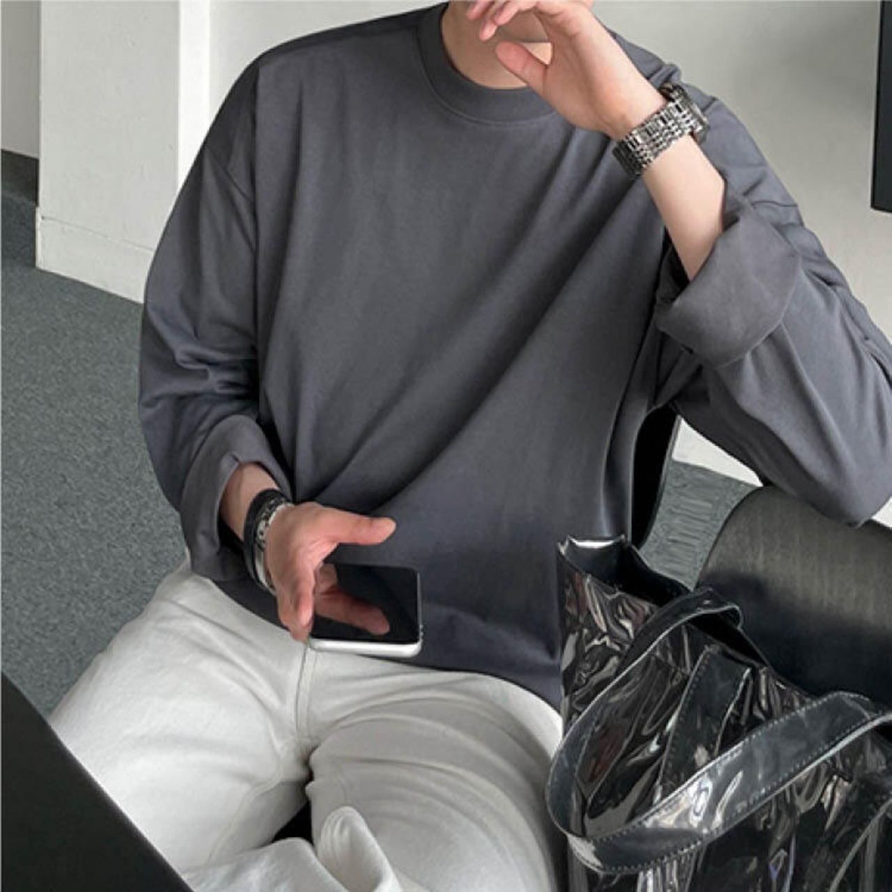 シンプルロングTシャツ　MT0080109