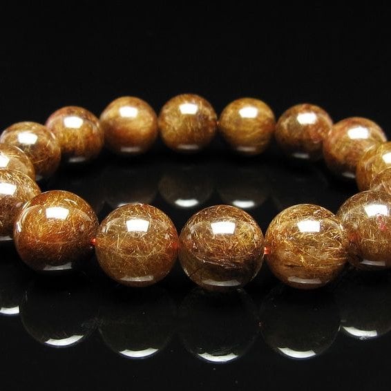 ルチルクォーツ ブレスレット 13mm ブロンズルチル ブレス 一点物 111-50797