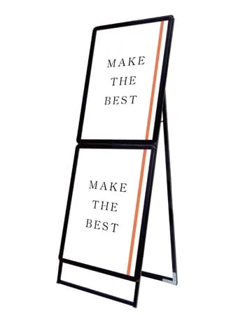 ポスターグリップスタンド看板コンビ(屋外用) B2B2片面ブラック