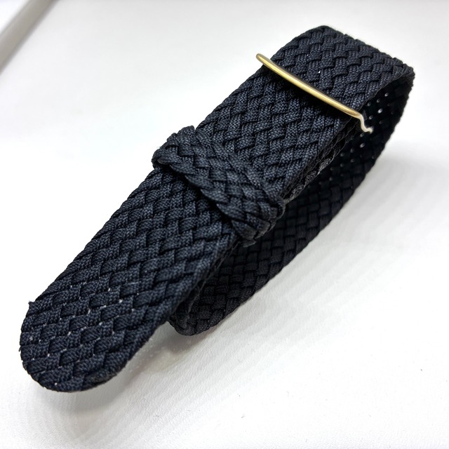 PERLON STRAP パーロン・ストラップ ゴールド金具 ブラック 20mm 腕時計ベルト