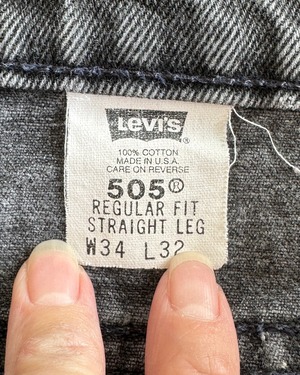 -Levi's- Vintage 90s W34L32 505 Black Denim Pants made in USA