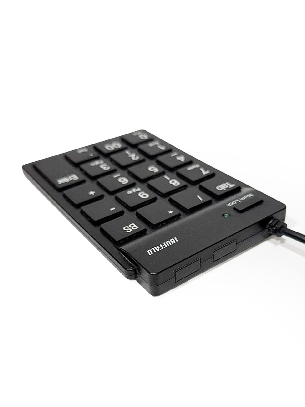 バッファロー BUFFALO スリムテンキーボード Tabキー付き ブラック BSTK07BK 動作品
