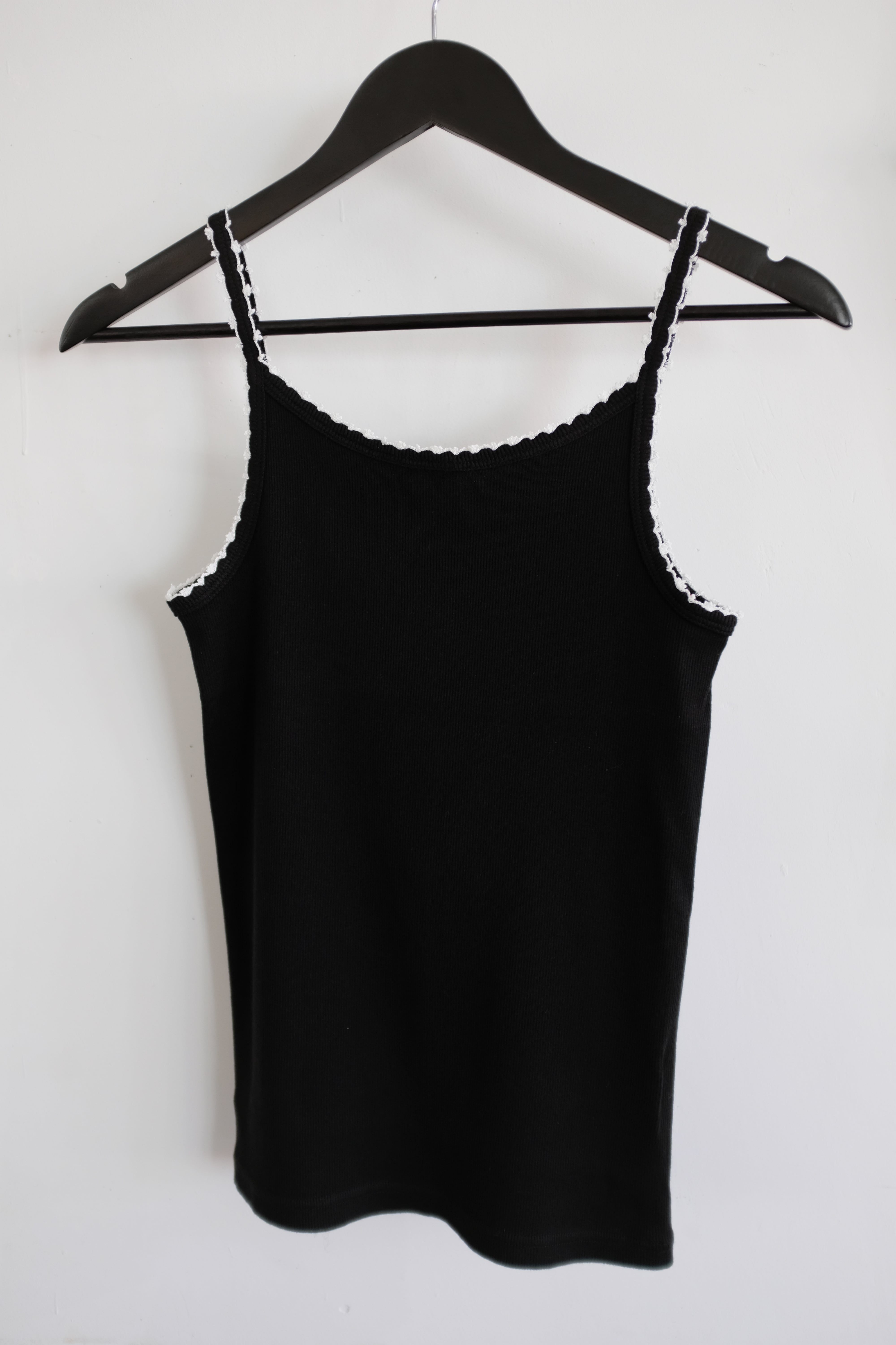 babaco] CO/SK Ribbed Basic Camisole embroidery (BLACK) | YES-姫路