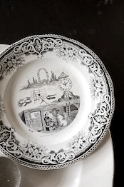 1860s Creil et Montereau Lebeuf Milliet et Cie 不可解ユートピア 謎のプレートa クレイユモントロー Rébus