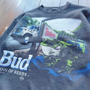 90s  Budweiser  Frog print Sweat shirt  Size LARGE