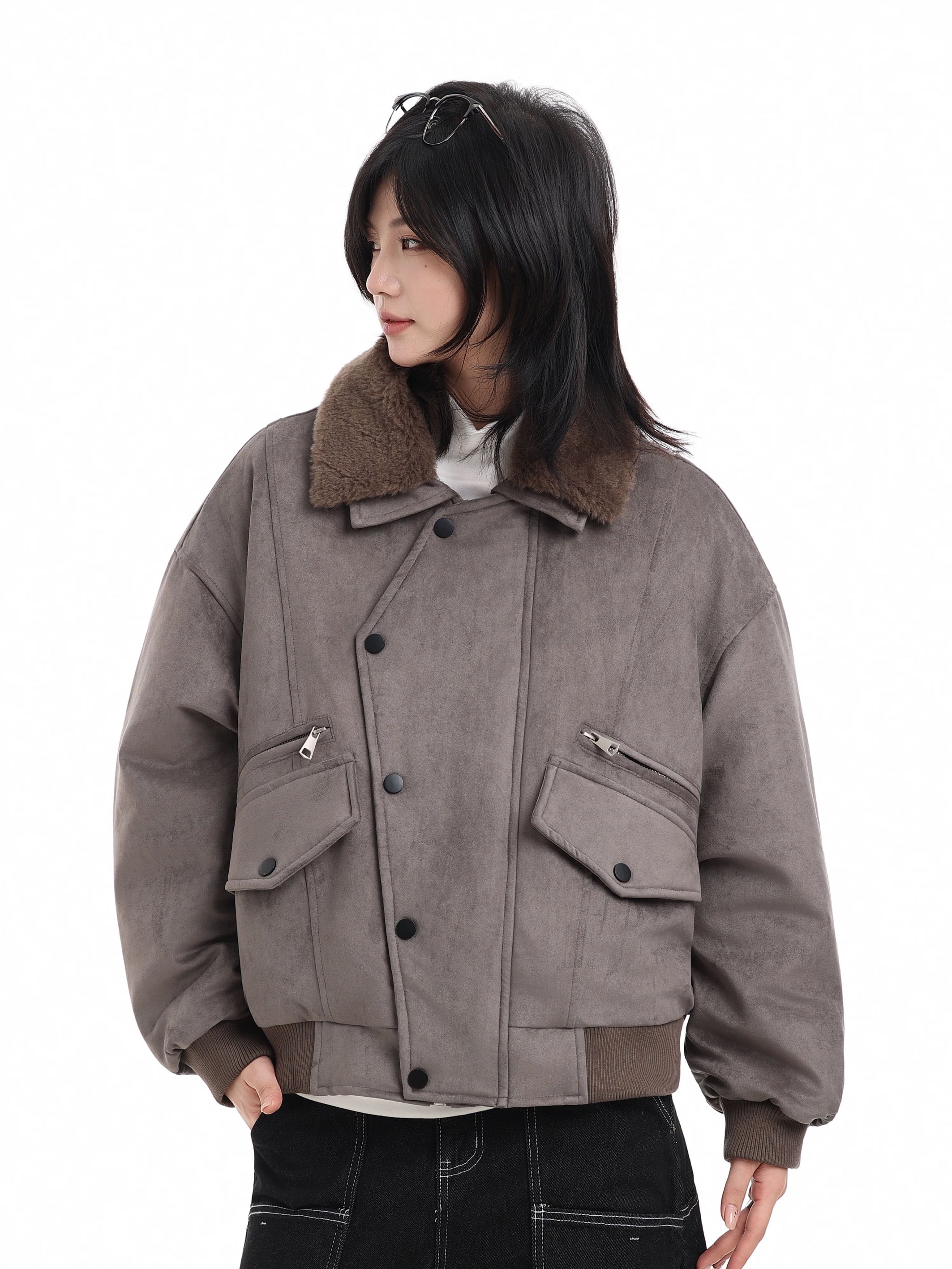 スエードタッチミリタリーボンバージャケット / Suede Touch Military