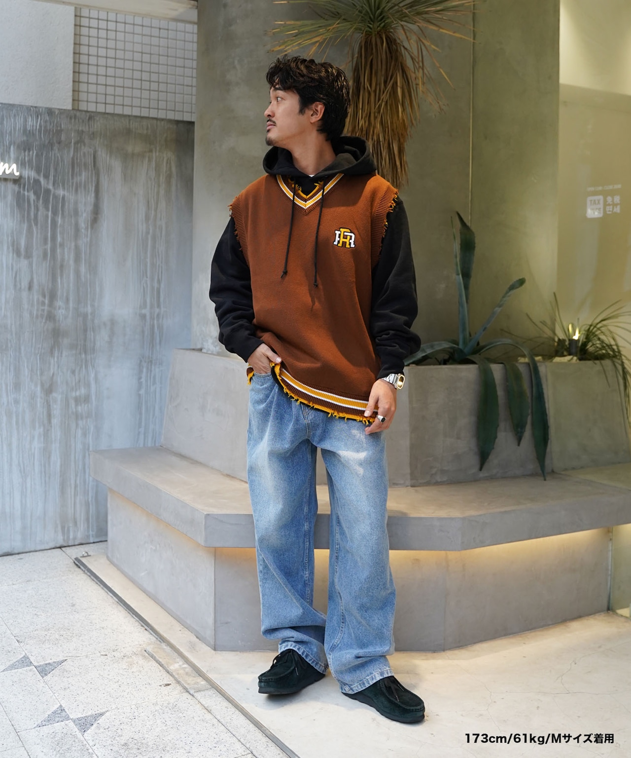 【#Re:room】ICON EMBROIDERY KNIT VEST［REK131］